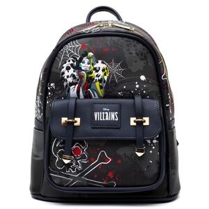 WondaPop Disney Villains Cruella DeVil 11" Vegan Leather Mini Backpack